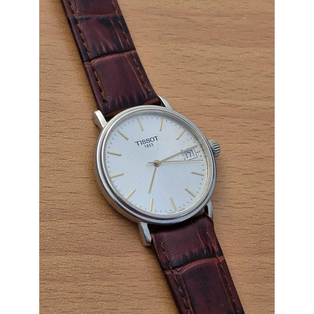 Vintage Tissot T870/970 Silver Quartz Dress Watch Stainless Steel Swiss Made 90s